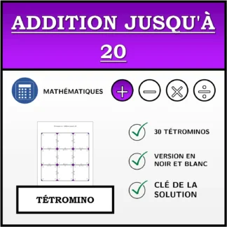 Tétromino: Addition jusqu'à 20