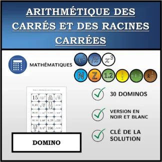 Domino: Arithmétique des carrés et des racines carrées
