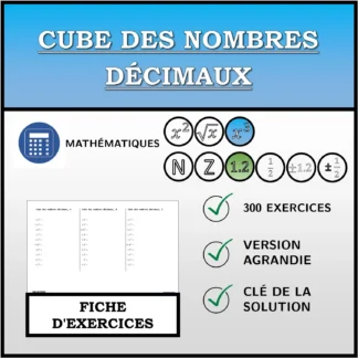 Fiche d'exercices: Cube des nombres décimaux