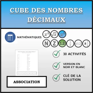 Exercice d'association: Cube des nombres décimaux