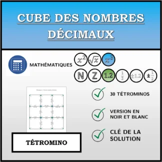 Tétromino: Cube des nombres décimaux