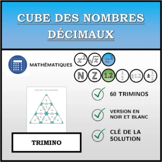 Trimino: Cube des nombres décimaux