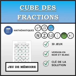 Jeu de mémoire: Cube des fractions
