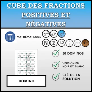 Domino: Cube des fractions positives et négatives