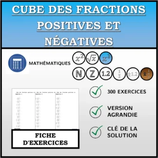 Fiche d'exercices: Cube des fractions positives et négatives