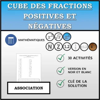 Exercice d'association: Cube des fractions positives et négatives
