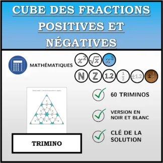 Trimino: Cube des fractions positives et négatives