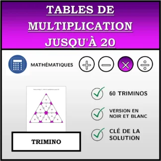 Trimino: Tables de multiplication jusqu'à 20