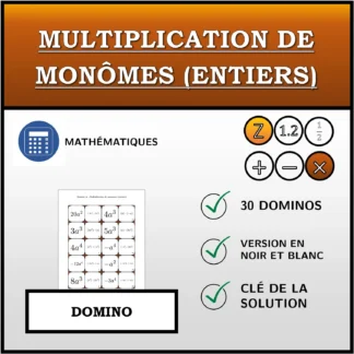 Domino: Multiplication de monômes (entiers)
