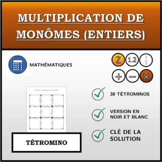 Tétromino: Multiplication de monômes (entiers)