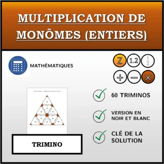Trimino: Multiplication de monômes (entiers)