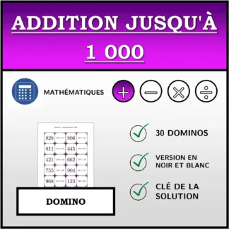 Domino: Addition jusqu'à 1 000