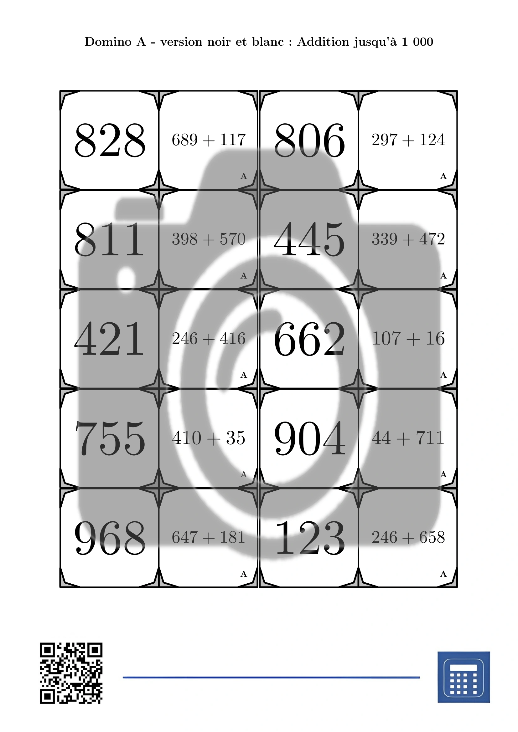 Domino: Addition jusqu'à 1 000 – Image 3