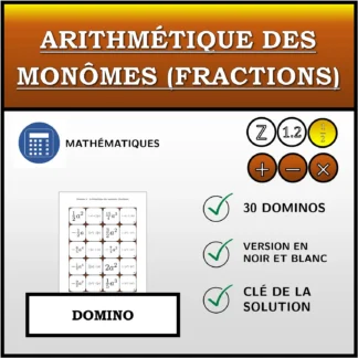 Domino: Arithmétique des monômes (fractions)