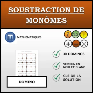 Domino: Soustraction de monômes