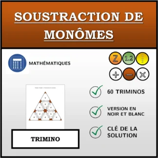 Trimino: Soustraction de monômes