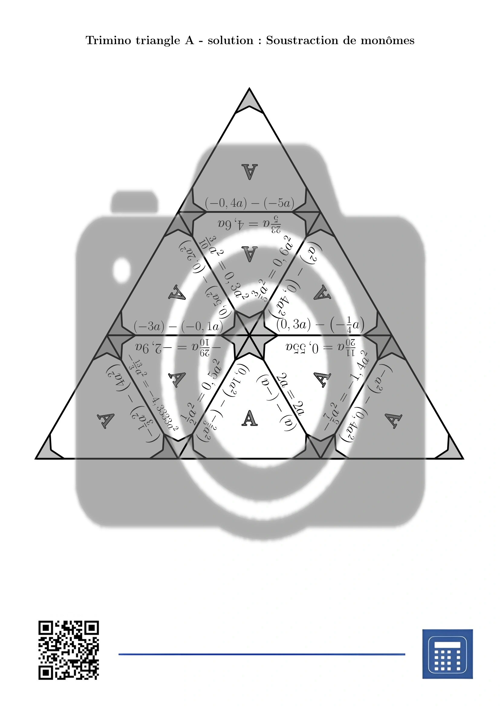 Trimino: Soustraction de monômes – Image 6