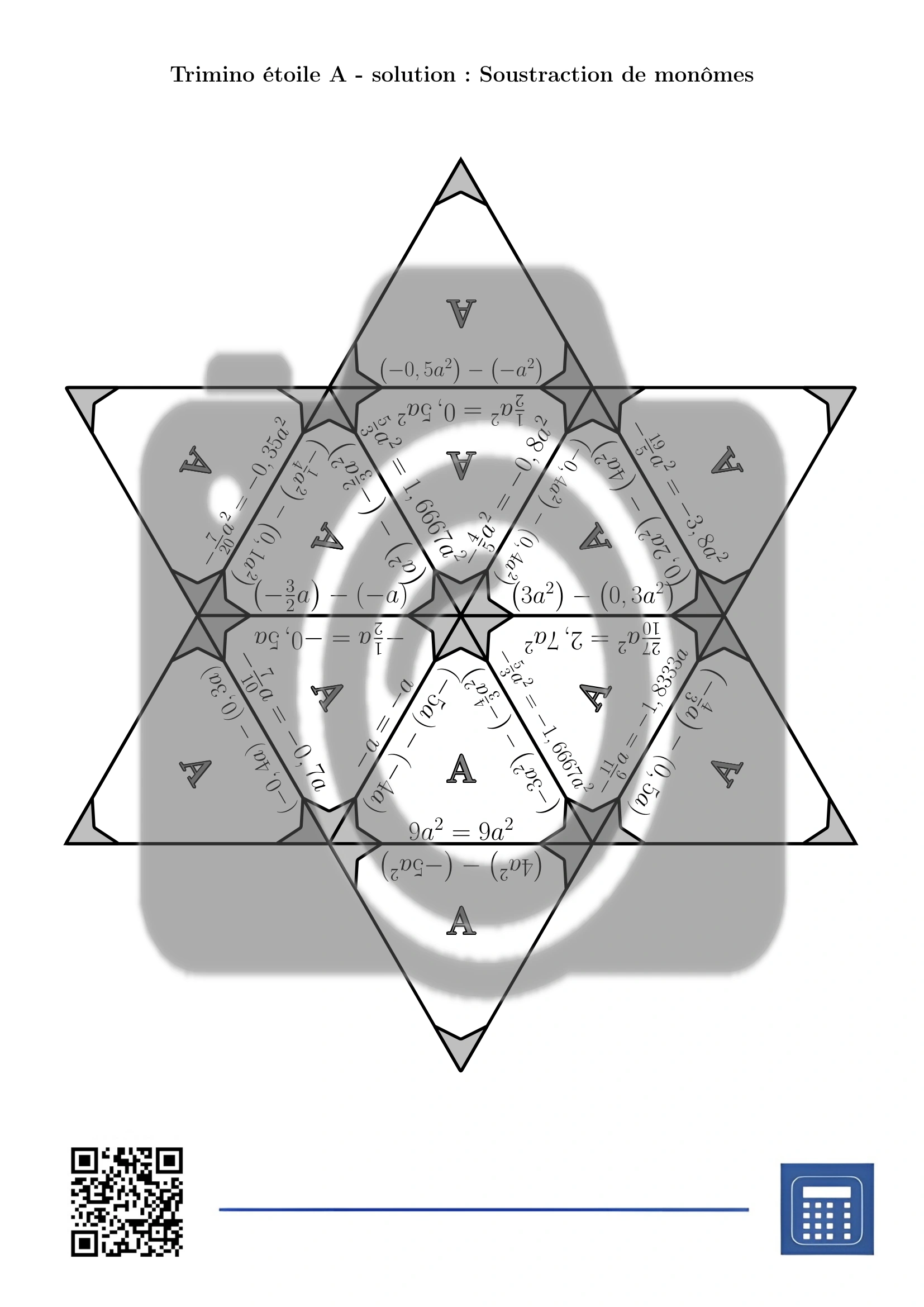 Trimino: Soustraction de monômes – Image 7