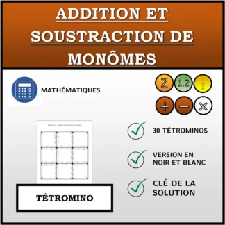 Tétromino: Addition et soustraction de monômes