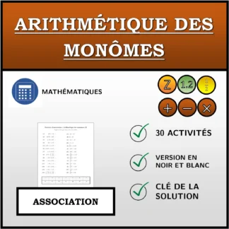 Exercice d'association: Arithmétique des monômes