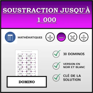 Domino: Soustraction jusqu'à 1 000