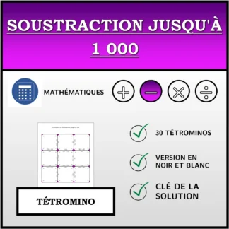 Tétromino: Soustraction jusqu'à 1 000