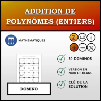 Domino: Addition de polynômes (entiers)