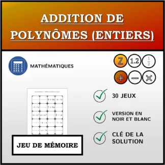 Jeu de mémoire: Addition de polynômes (entiers)