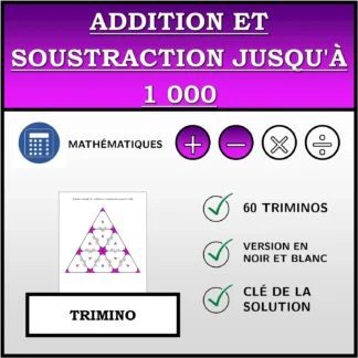 Trimino: Addition et soustraction jusqu'à 1 000