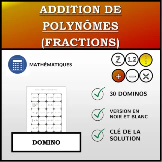 Domino: Addition de polynômes (fractions)