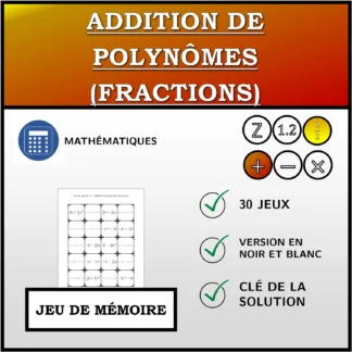 Jeu de mémoire: Addition de polynômes (fractions)