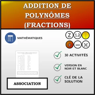 Exercice d'association: Addition de polynômes (fractions)