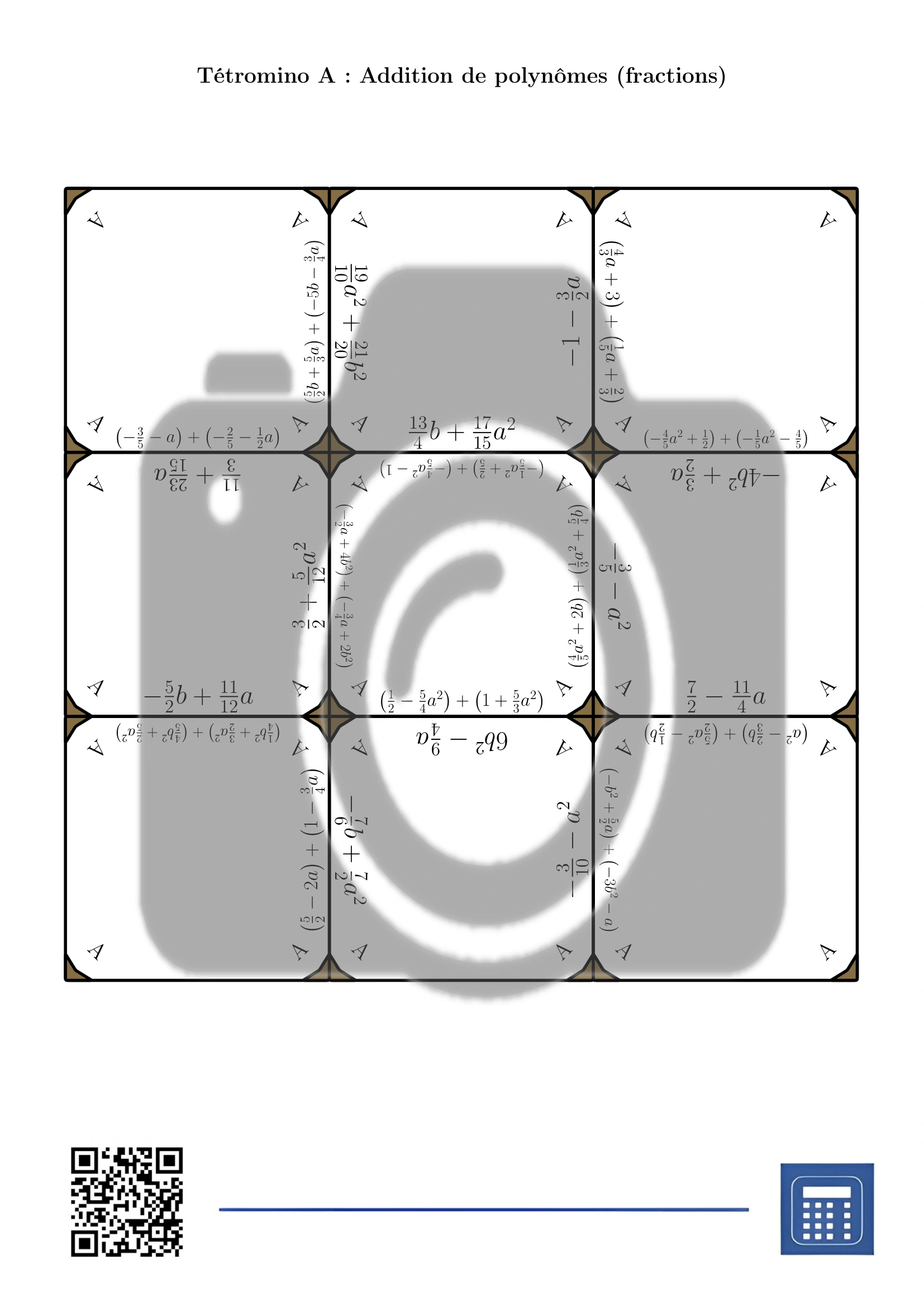 Tétromino: Addition de polynômes (fractions) – Image 2