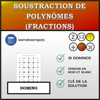 Domino: Soustraction de polynômes (fractions)