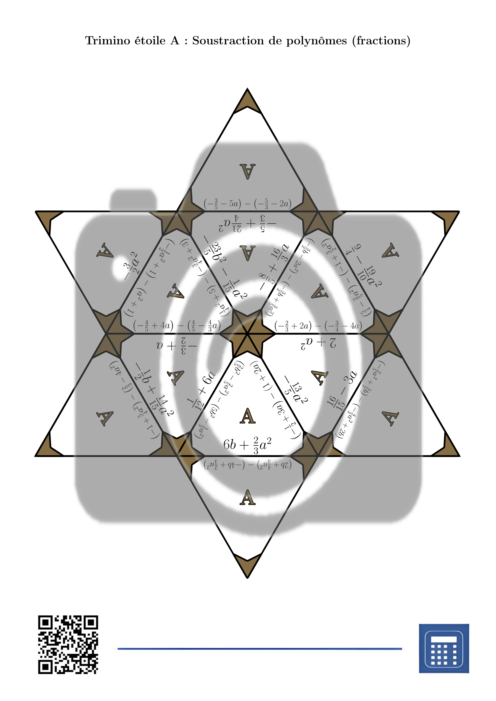 Trimino: Soustraction de polynômes (fractions) – Image 4
