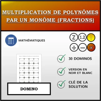 Domino: Multiplication de polynômes par un monôme (fractions)