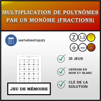 Jeu de mémoire: Multiplication de polynômes par un monôme (fractions)
