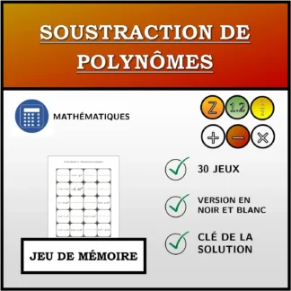 Jeu de mémoire: Soustraction de polynômes