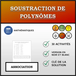 Exercice d'association: Soustraction de polynômes