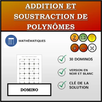 Domino: Addition et soustraction de polynômes