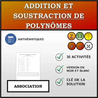 Exercice d'association: Addition et soustraction de polynômes