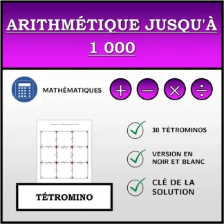 Tétromino: Arithmétique jusqu'à 1 000
