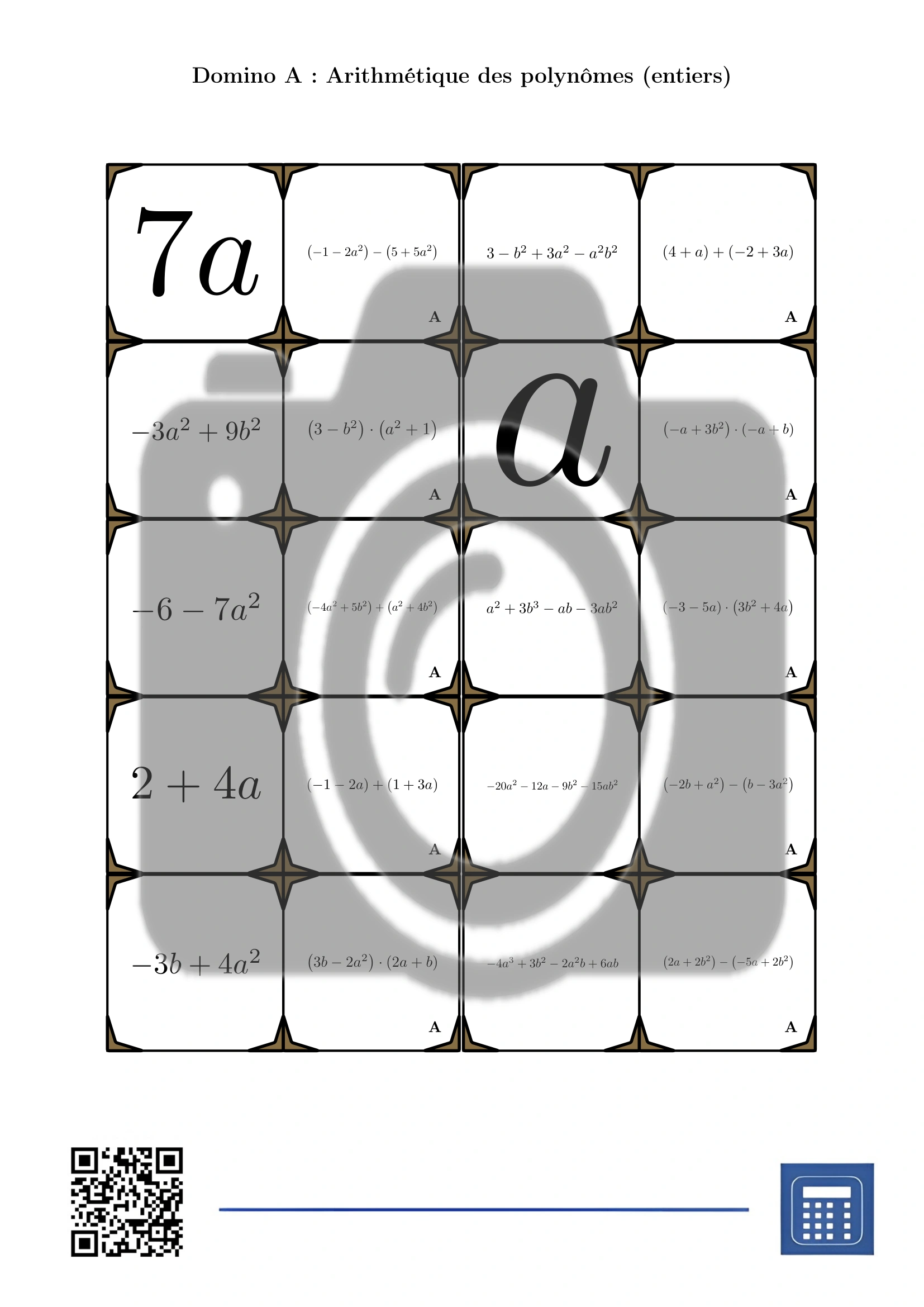 Domino: Arithmétique des polynômes (entiers) – Image 2