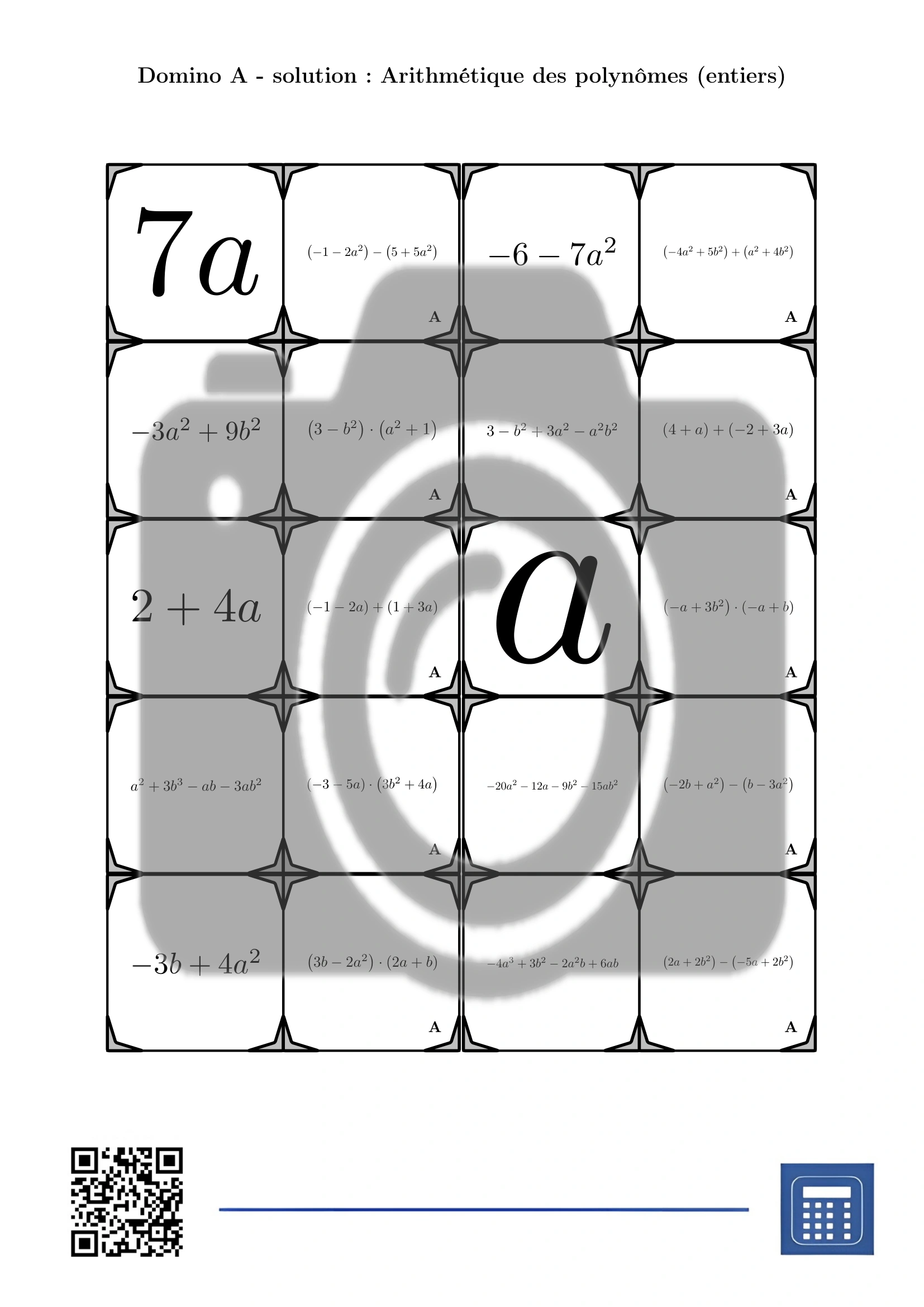 Domino: Arithmétique des polynômes (entiers) – Image 4