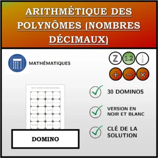 Domino: Arithmétique des polynômes (nombres décimaux)