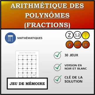 Jeu de mémoire: Arithmétique des polynômes (fractions)