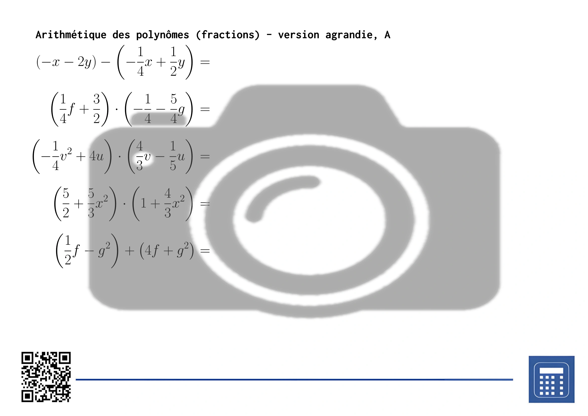 Fiche d'exercices: Arithmétique des polynômes (fractions) – Image 3
