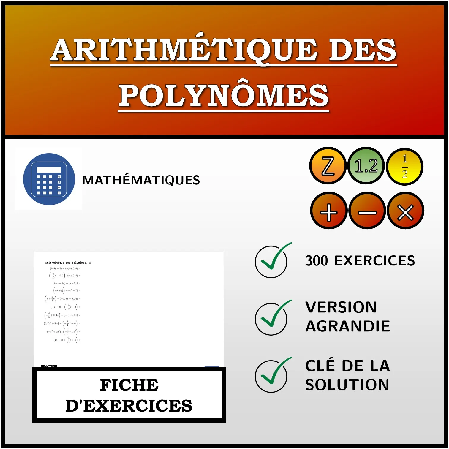 Fiche d'exercices: Arithmétique des polynômes