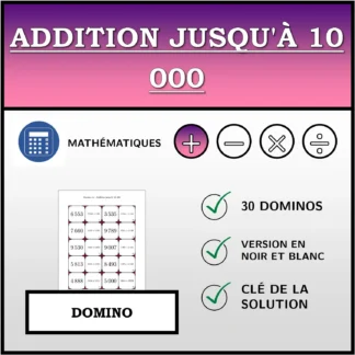 Domino: Addition jusqu'à 10 000