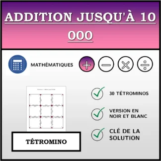 Tétromino: Addition jusqu'à 10 000